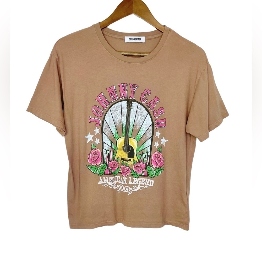 Daydreamer Johnny Cash American Legend Boyfriend Tee Guitar Rose New Flaw
